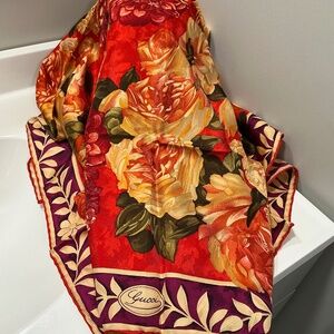 GUCCI floral silk scarf